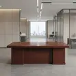 Meza ya Ofisi ya Mtendaji ya Mahogany ya 1.8m yenye Kiendelezi - 2