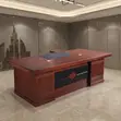 Meza ya Ofisi ya Mtendaji ya Mahogany ya 1.8m yenye Kiendelezi - 5