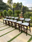 Oslo Solid Walnut & Grey Linen Mid-Century Modern Bar Stool - 2