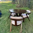 Artisan Wooden Dining Set with Upholstered Chairs - 2