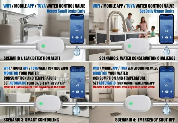 Smart Water Valve Tuya App/Wifi/Bluetooth - Full Control - 1