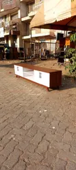 6 Feet White & Brown Wooden Modern TV Stand - 1