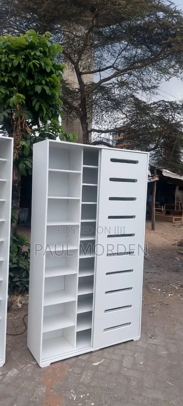 Modern Wooden Shoe Cabinet - 6 Shelves - 1