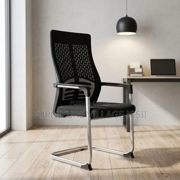 Highback Cantilever Visitor Seat - Black - 1