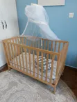 Wooden Baby Crib with Wheels - Peekaboo - 5