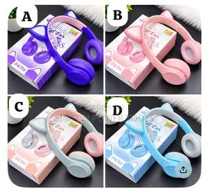 Kids P47M Wireless Headphones with Cat Ears & RGB