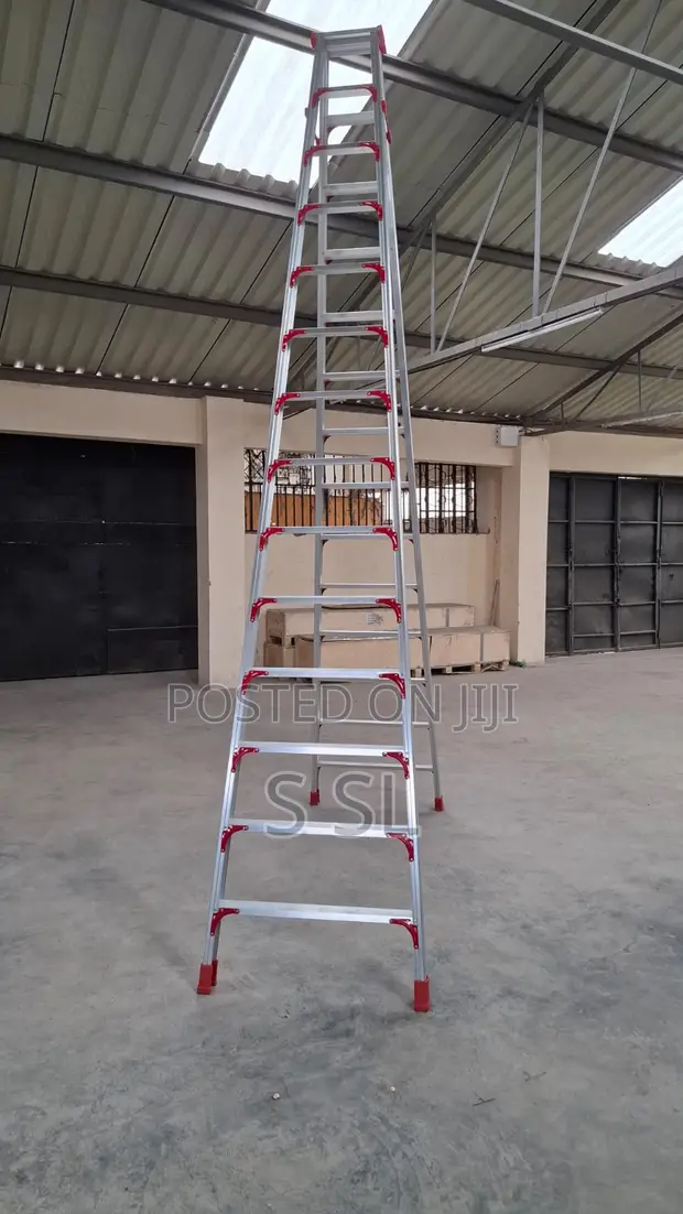 14ft Heavy Duty Double-Sided A-Frame Ladder - 1