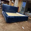Luxury 5x6 Navy Blue Bubble Bed Frame - 1