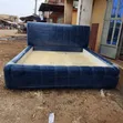 Luxury 5x6 Navy Blue Bubble Bed Frame - 2