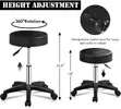 Adjustable Round Portable Leather Bar Stool - 3