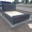 Kitanda Elegant 5x6 Kijivu Giza Velvet Chenye Vifungo - 1