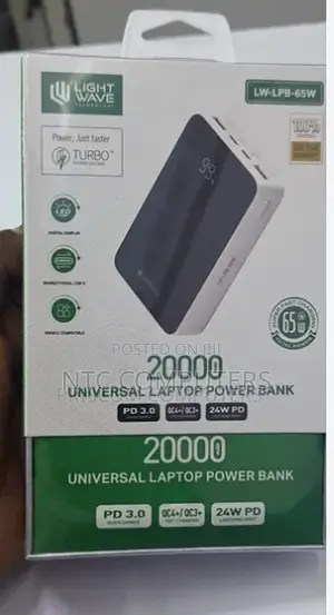 Lightwave 20,000mAh Type-C Laptop Powerbank
