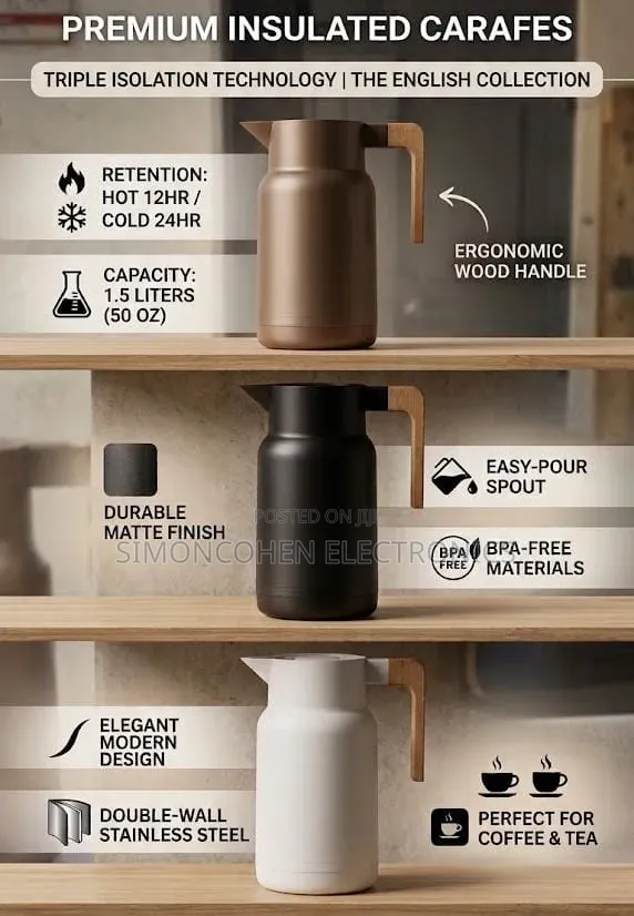 Bamboo Handle 1 Litre Flask - 1