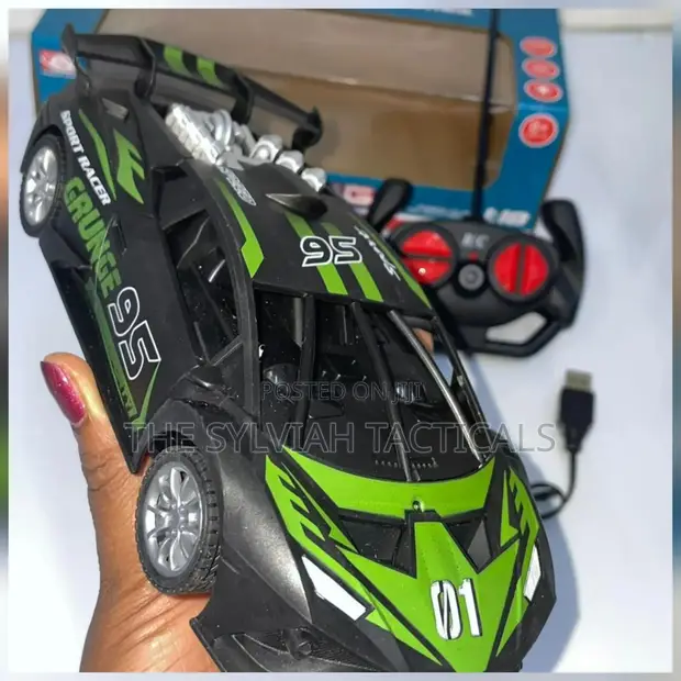 Rechargeable Remote Controlled Toy Car - Green/Orange - 1