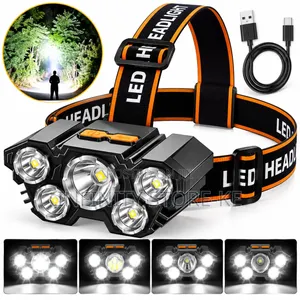 5 LED Rechargeable Headlamp for Outdoor Use