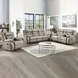 Seti ya Sofa ya Recliner ya Watu 6 Imara - Kijivu - 2