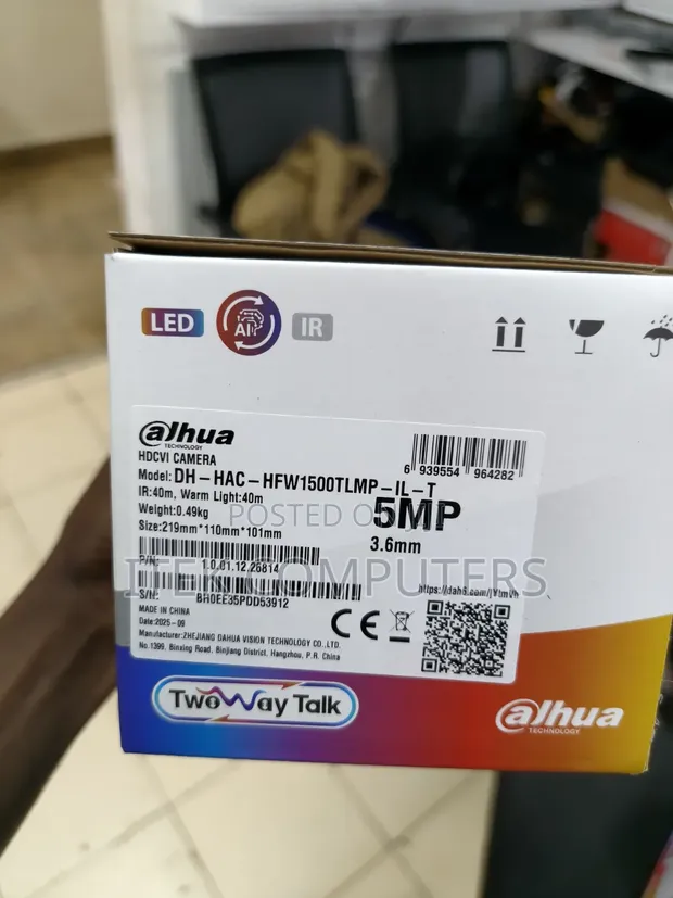 Dahua 5MP Bullet CCTV Camera yenye Usiku wa 40m na Sauti ya Njia Mbili - 1