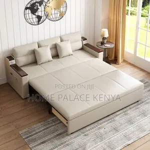 Sofa Bed ya Kisasa ya Kitambaa Inayokunjwa - Nyeupe