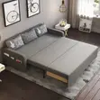 Sofa Bed ya Kisasa ya Kitambaa Inayokunjwa - Nyeupe - 2