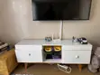 White TV Stand with Drawers - 1