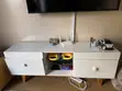 White TV Stand with Drawers - 2