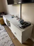 White TV Stand with Drawers - 3