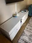 White TV Stand with Drawers - 4