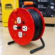 Heavy-Duty 50m Extension Cable Reel - 2.5mm² Wire, 4 Sockets - 2