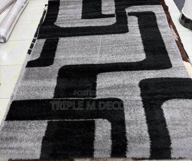 Carpet Nyeusi ya Ubora 6x9 - Nzito kwa Chumba cha Kulala na Sebule - 1
