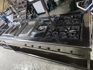 Combined Commercial Cooker - 4 Burners, Griddle, Double Fryer