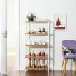 LASA 5-Tier Bamboo Storage Shelf with White Frame - 3