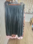 H&M Sketi ya Pleated Midi - Navy Blue - 1