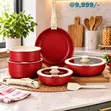 Set ya Vyombo vya Kupikia 12pc Ceramic Vinavyotenganishwa - 1