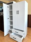 Modern Wooden White 6-Shelf Storage Cabinet - 2