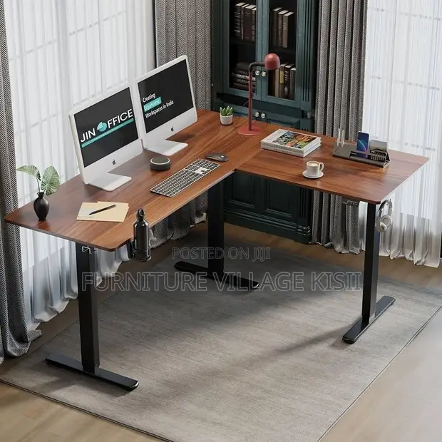 1.4M Electric Adjustable Curved Standing Desk - 1