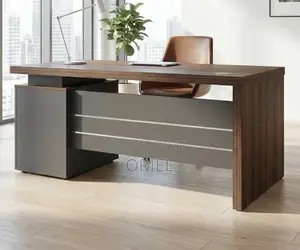 Modern 1400mm Office Desk - Brown