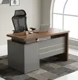 Modern 1400mm Office Desk - Brown - 2