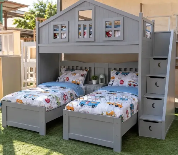 Custom Triple Decker Bunk Beds with Storage - 1