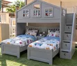 Custom Triple Decker Bunk Beds with Storage - 1