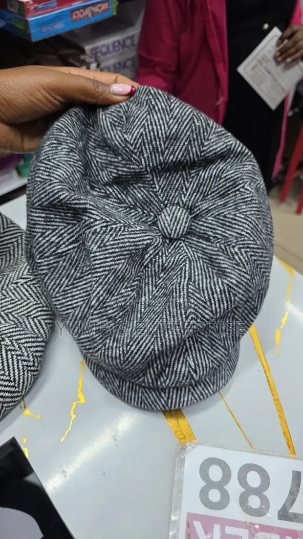 Grey Striped Kangol Hats - 1