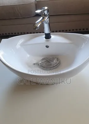 Midan Ceramic Countertop Vessel Wash Basin na Chrome Mixer