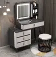 Modern Dressing Table with Mirror and Stool - 1