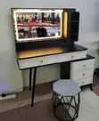 Modern Dressing Table with Mirror and Stool - 4