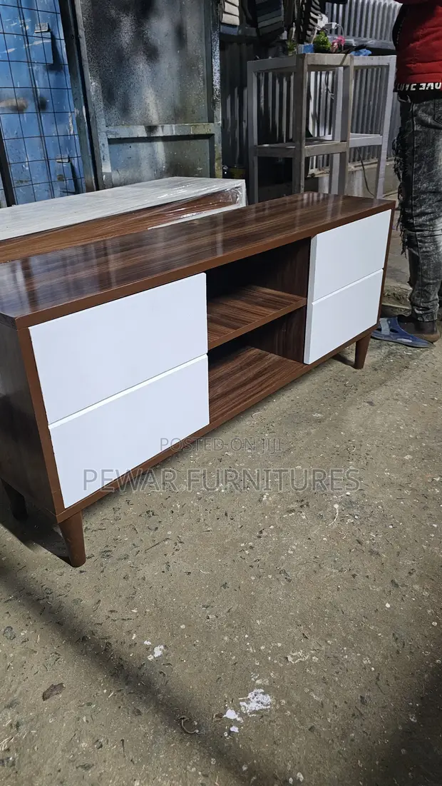 Ideal TV Stand Console - Dark Forest & White - 1