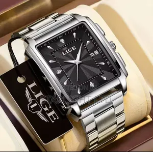 Lige Stainless Steel Waterproof Wristwatch with Date