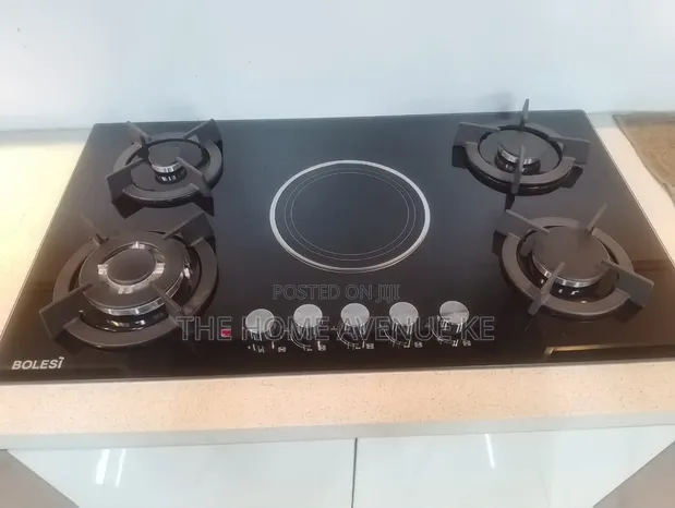 Bolesi Hob 4 Gas Burners + 1 Infrared Electric, Gas Sensor, Wok Burner - 1