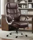 Executive Office Chair - Brown Leather Swivel - 2