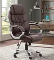 Executive Office Chair - Brown Leather Swivel - 4