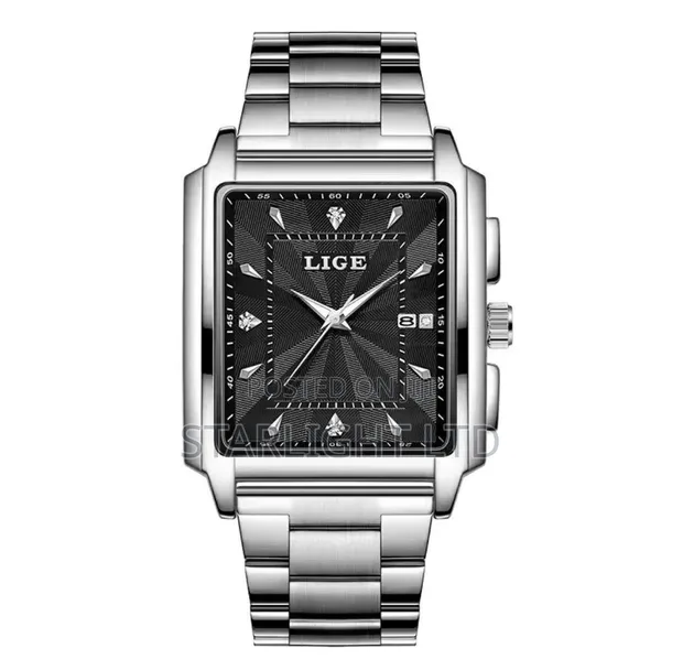 LIGE Luxury Square Watch for Men - Waterproof Luminous Military Sport - 1