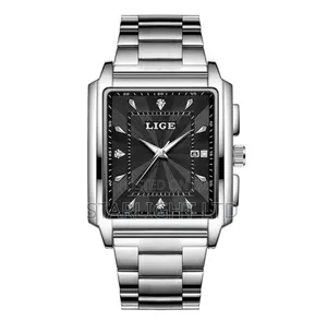 LIGE Luxury Square Watch for Men - Waterproof Luminous Military Sport